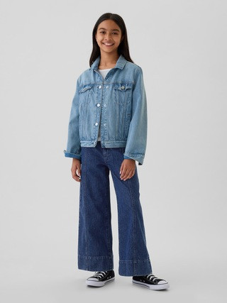 Kids High Rise Stride Wide-Leg Ankle Jeans | Gap (US)