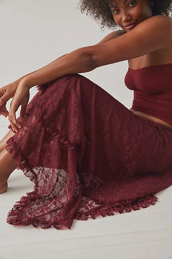 French Courtship Half Slip by Intimately at Free People, Wild Garnet, XS | Free People (Global - UK&FR Excluded)
