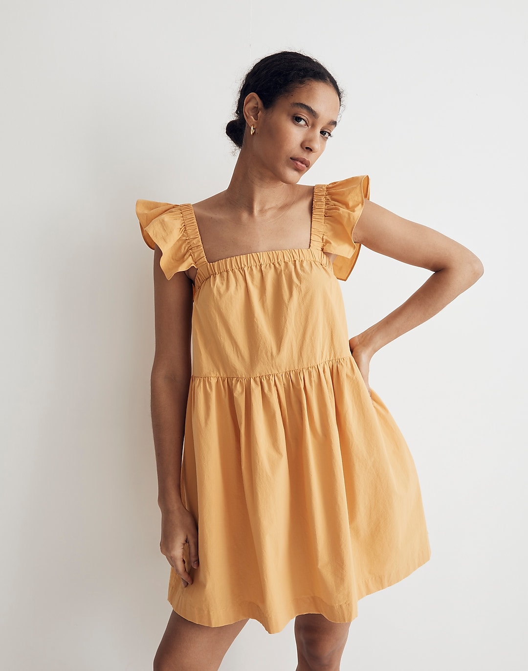 Flutter-Sleeve Square-Neck Mini Dress | Madewell