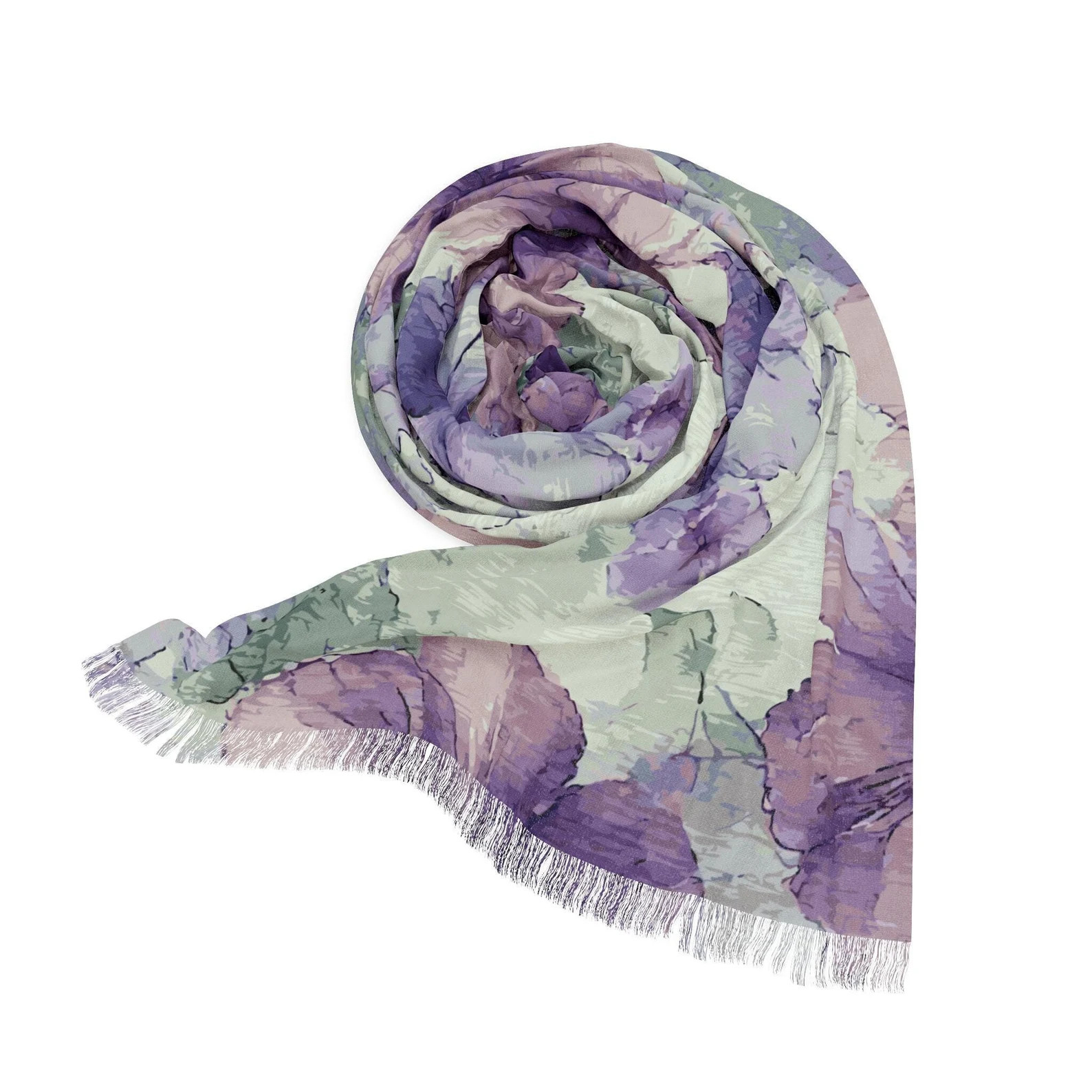 Watercolor Violet Scarf. Featuring an elegant watercolor design with soft ethereal flowers in sha... | Etsy (US)
