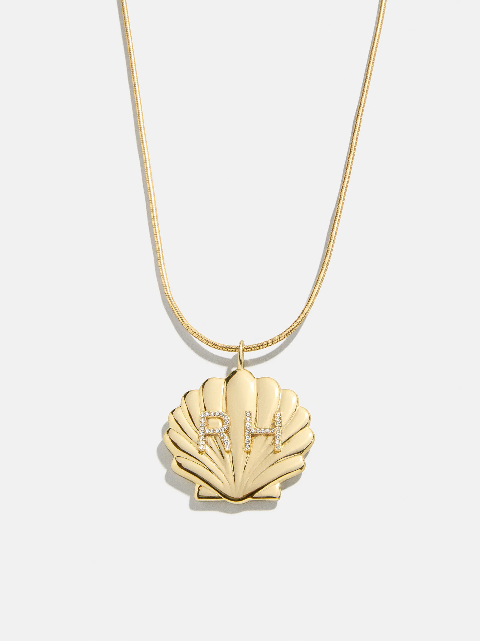 Seashell Initial Custom Necklace - Gold/Pavé | BaubleBar (US)