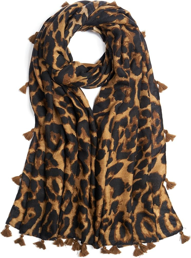 Scarf for Women Lightweight Soft Floral Leopard Printed Scarves Fall Winter Fashion Shawl Wrap wi... | Amazon (US)