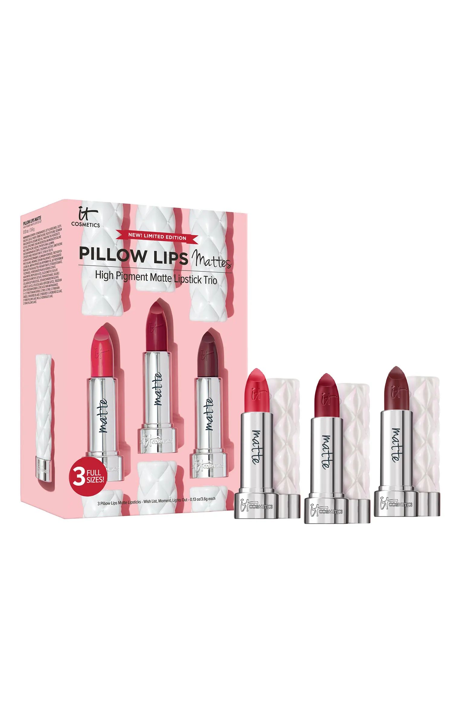 Pillow Lips Matte Lipstick Trio (Limited Edition) $72 Value | Nordstrom