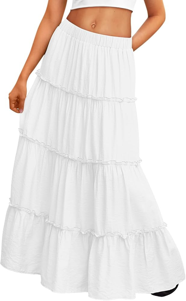 Trendy Queen Maxi Skirts for Women Boho Skirt with Pockets Summer Outfits | Amazon (US)