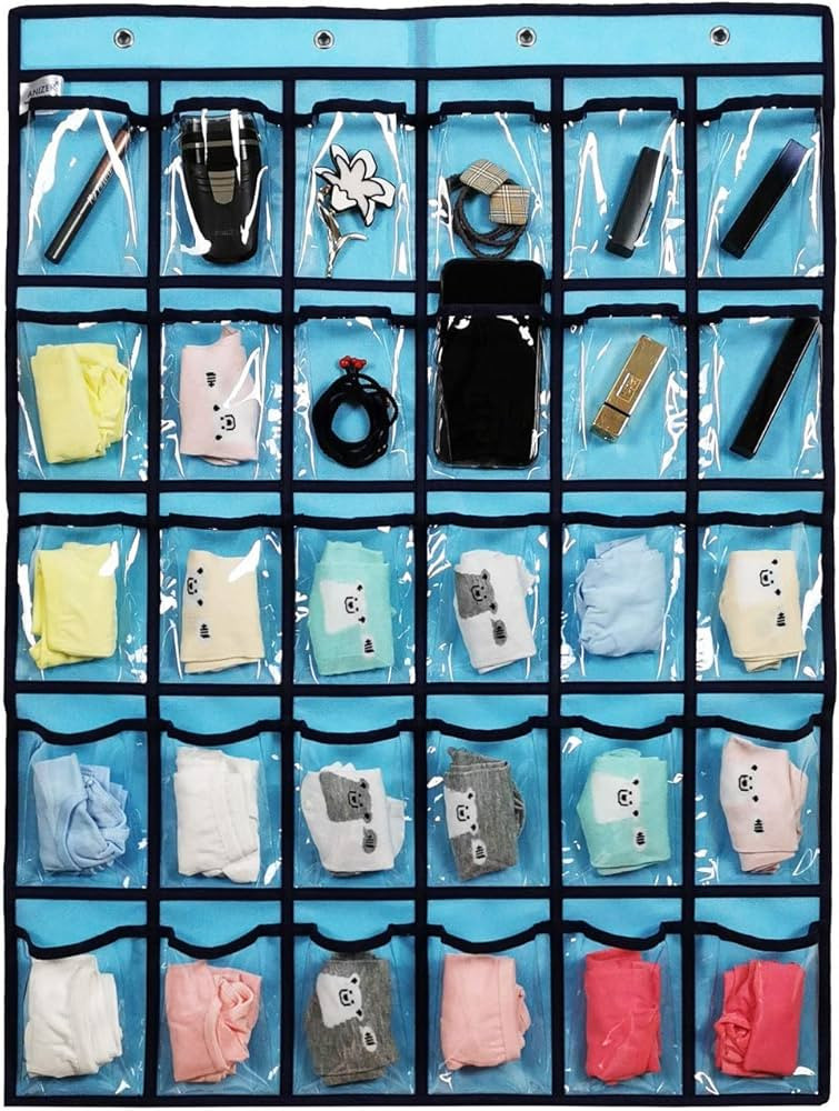 Classroom Pocket Chart for Phone Calculator Holder Over The Door Hanging Closet Jewelry Organizer... | Amazon (US)