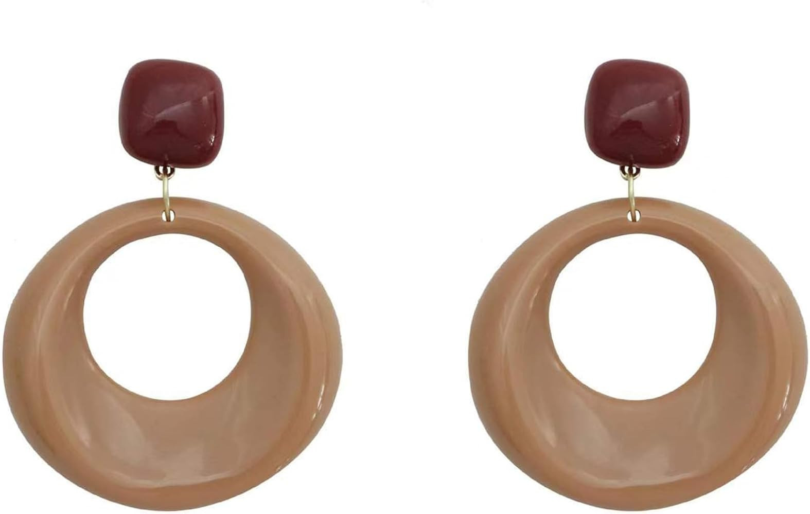 Boho Earrings for Women 70s Earring 80s Earrings White Retro Earrings Round Circle Dangle Earring... | Amazon (CA)