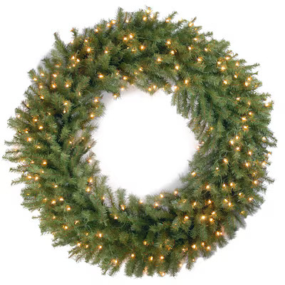 National Tree Company 48-in Pre-lit Indoor/Outdoor Green Fir Artificial Christmas Wreath | Lowe's
