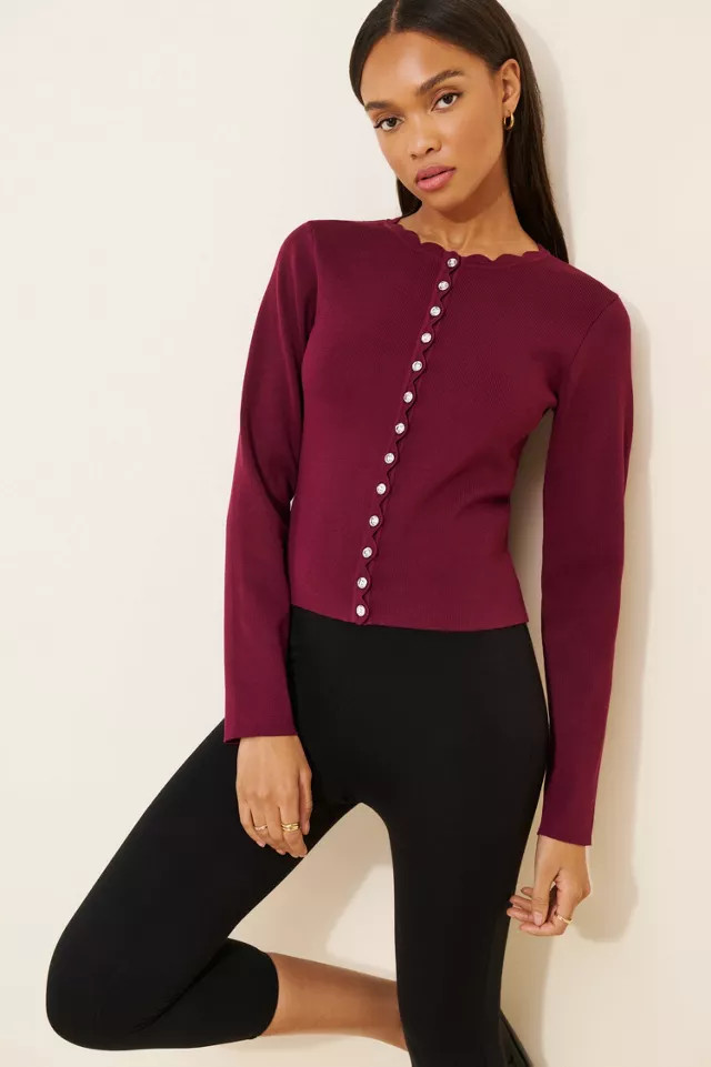 Endless Rose Scalloped Accent Cardigan | Urban Outfitters (US and RoW)