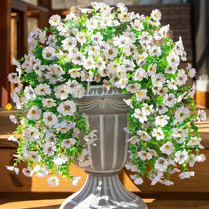 INSPRING Artificial Faux Outdoor Outside Flowers Plants, 2 PCS Fake Silk UV Resistant Look Real W... | Amazon (US)
