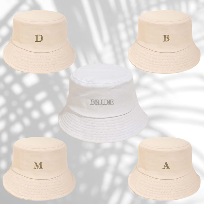 Simplistic Bachelorette Initial Bucket Hats - Etsy | Etsy (US)