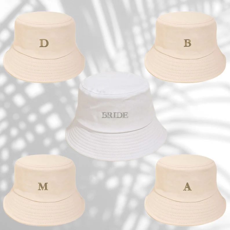 Simplistic Bachelorette Initial Bucket Hats - Etsy | Etsy (US)