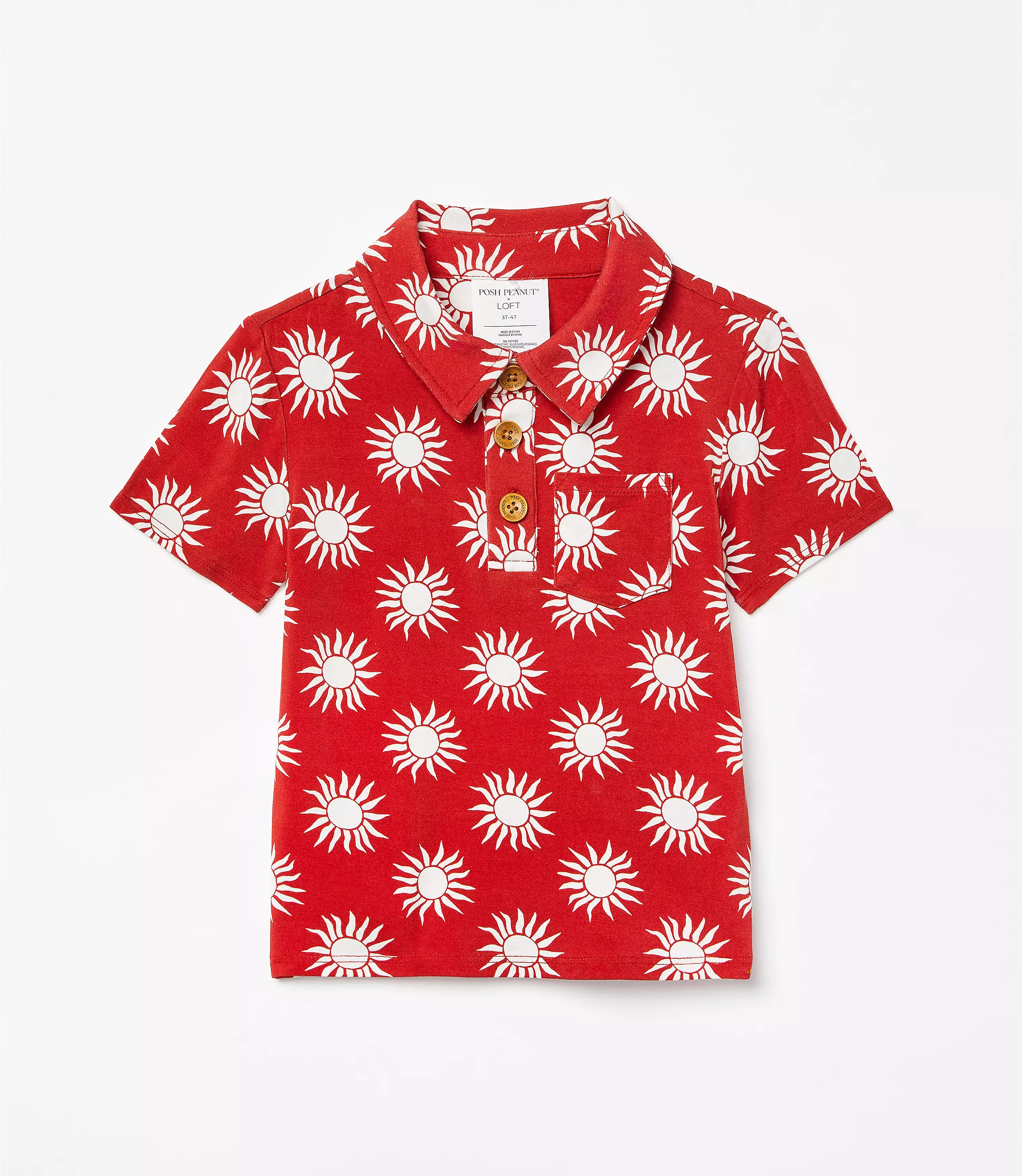 Posh Peanut X LOFT Sunny Short Sleeve Collared Henley Top | LOFT