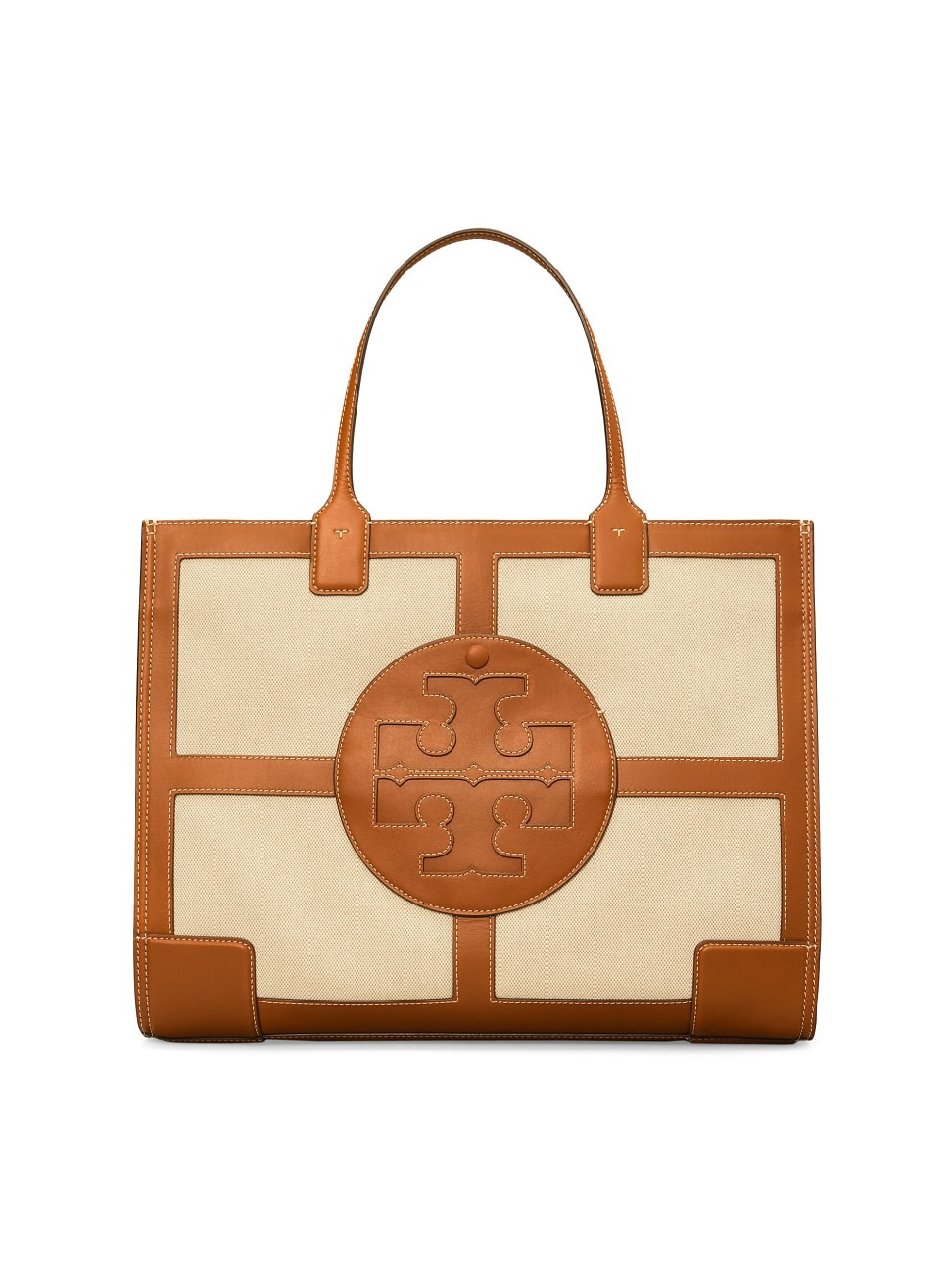 Tory Burch Women's Ella Leather-Trimmed Canvas Tote - Classic | Saks Fifth Avenue
