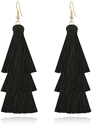 DIYANMMY 3 Tier Layered Colorful Tassel Earrings Bohemian Big Dangle Drop Fashion Jewelry Earring... | Amazon (US)