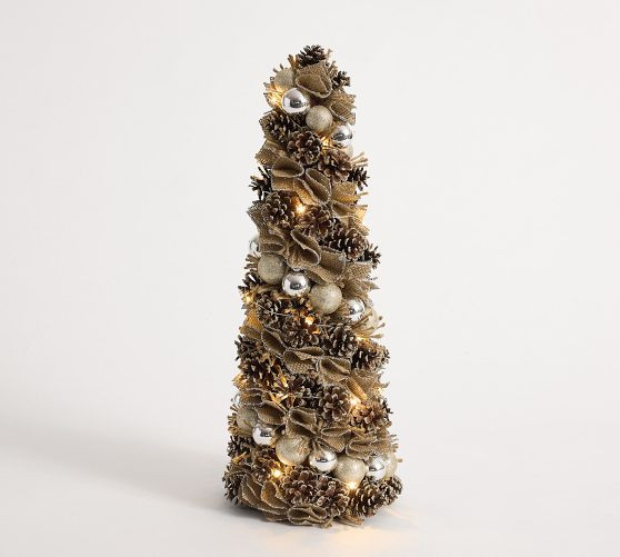 Lit Burlap Pinecone Tree | Pottery Barn (US)