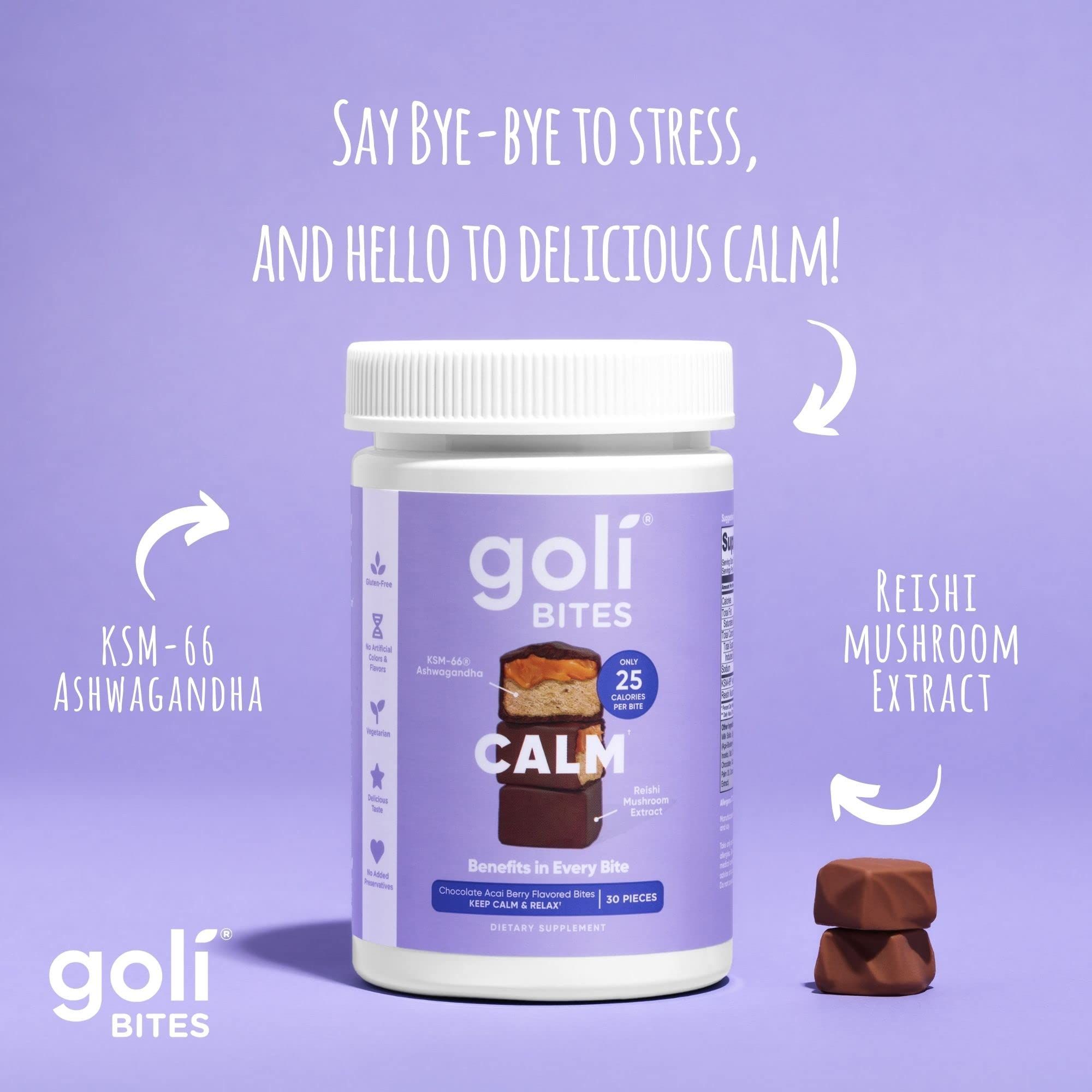 Goli® Calm Ashwagandha Bites - 30 Count - Milk chocolate acai berry flavor, with KSM-66® Ashwagandha | Amazon (US)