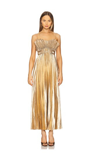 Sanna Maxi Dress in Metallic Gold | Revolve Clothing (Global)
