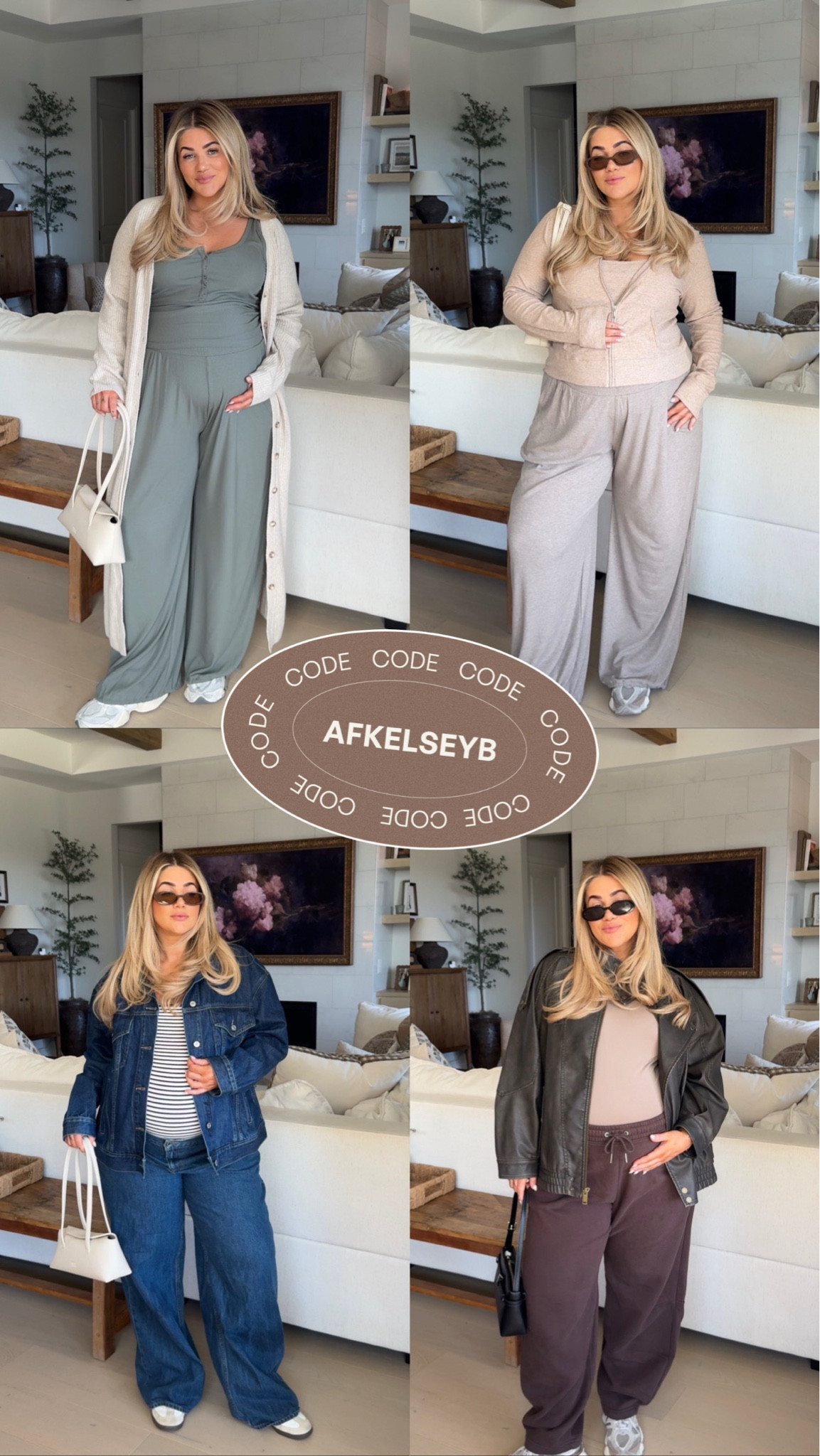 My recent Abercrombie order!!! Code AFKELSEYB for 20% off $125+ 

All pants- XL
Tanks-large 
Body suit- XL
Jeans- 34 
Long Cardigan- large 
Cream zip up- XL
Leather/ denim jacket- XL


#LTKSaleAlert