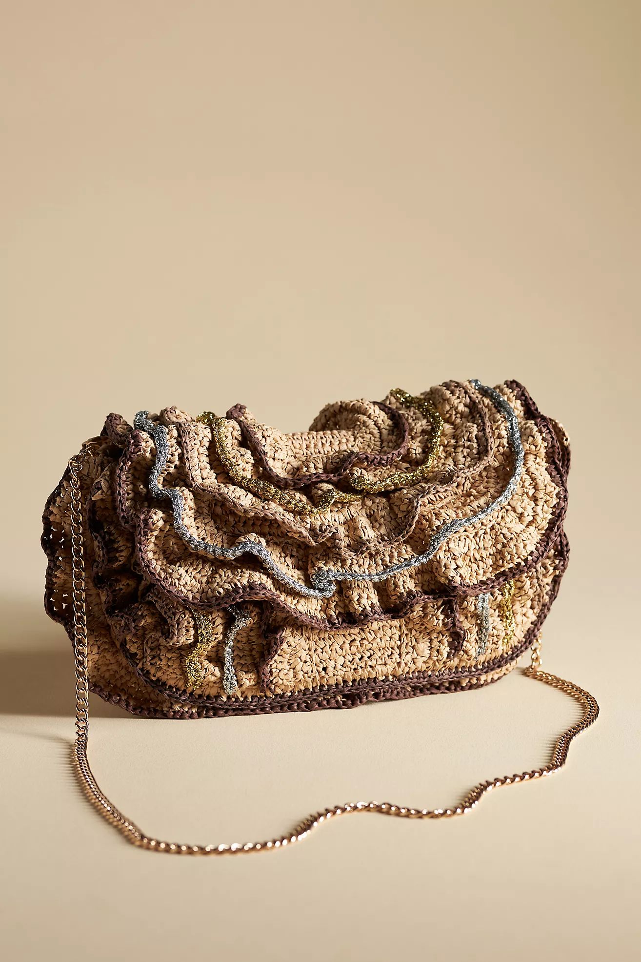 Natural Ruffle Clutch | Anthropologie (US)