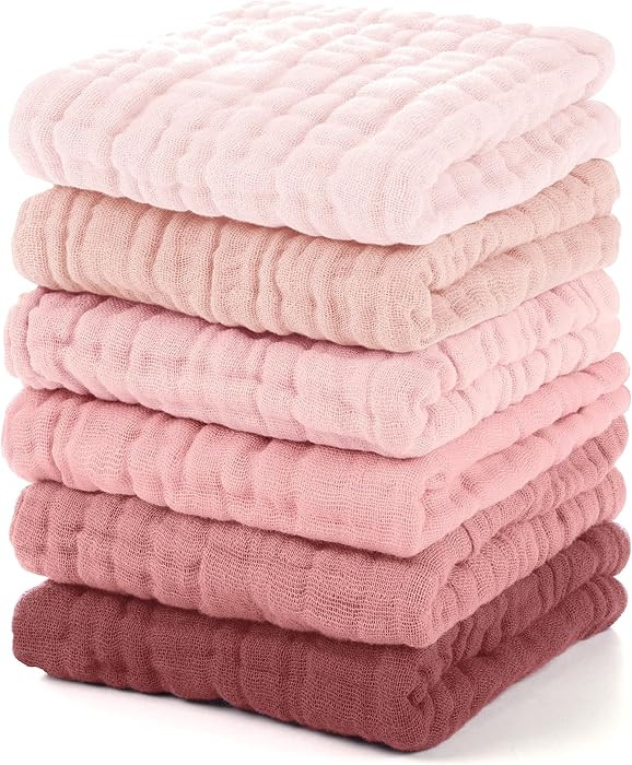 Unnivoll Muslin Cloths for Baby 100% Cotton Muslin Squares Baby Wash Cloth Baby Essentials for Ne... | Amazon (UK)