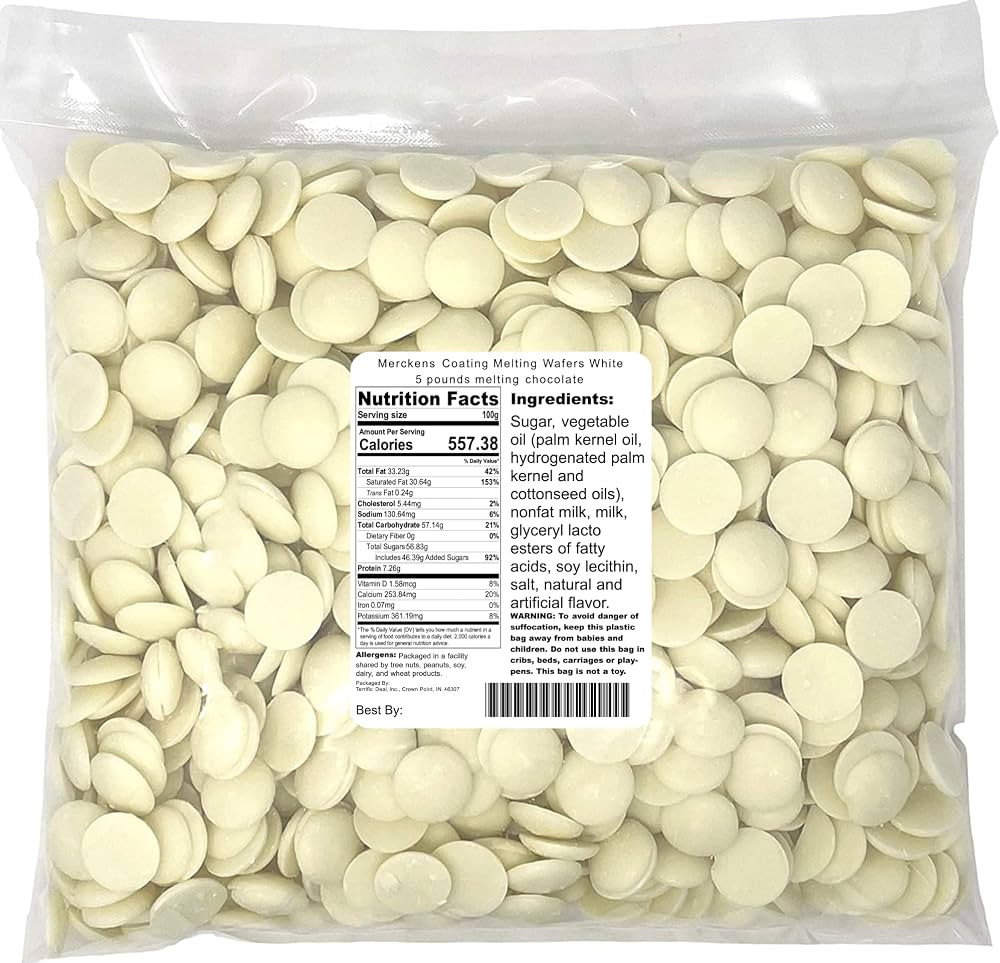 Merckens Coating Melting Wafers White 5 pounds melting chocolate, 80 Ounce | Amazon (US)
