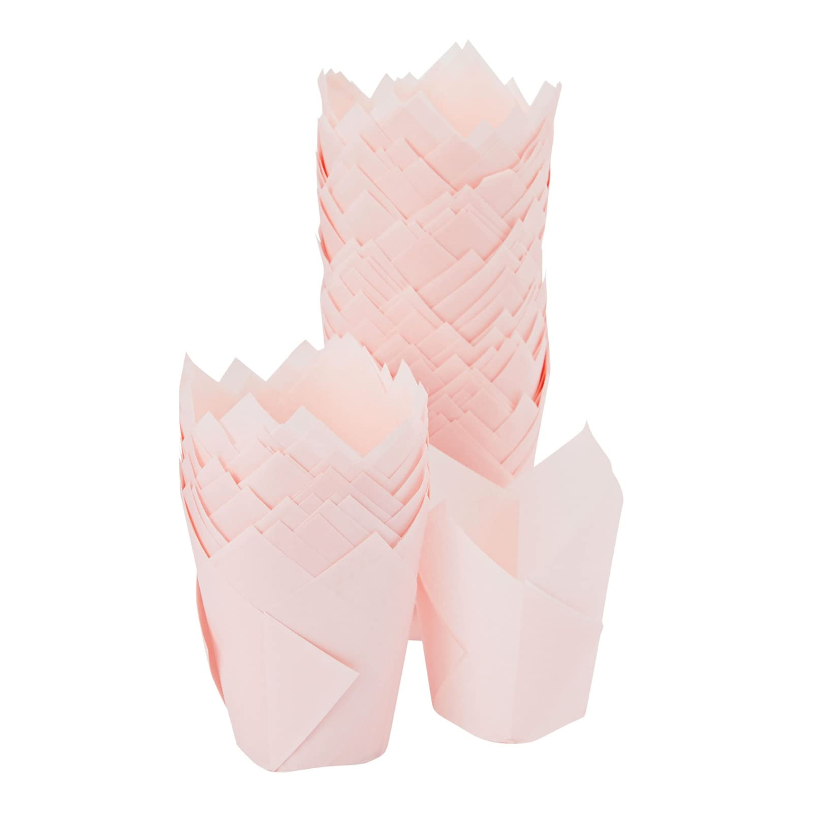Juvale 100 Pack Tulip Pink Cupcake Liners, Medium Baking Cups, and Muffin Wrappers, Perfect for B... | Amazon (US)