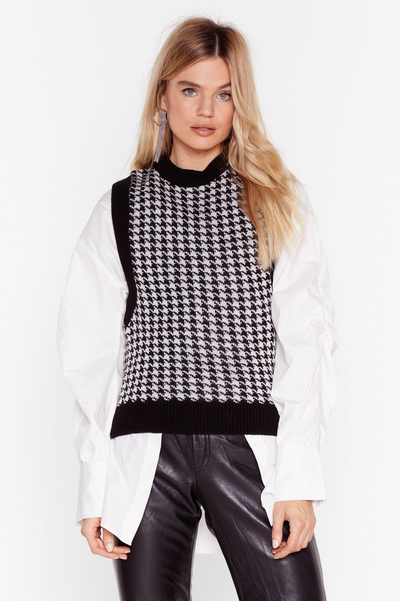 Tell Us the Houndstooth Knitted Vest Top | NastyGal (US & CA)