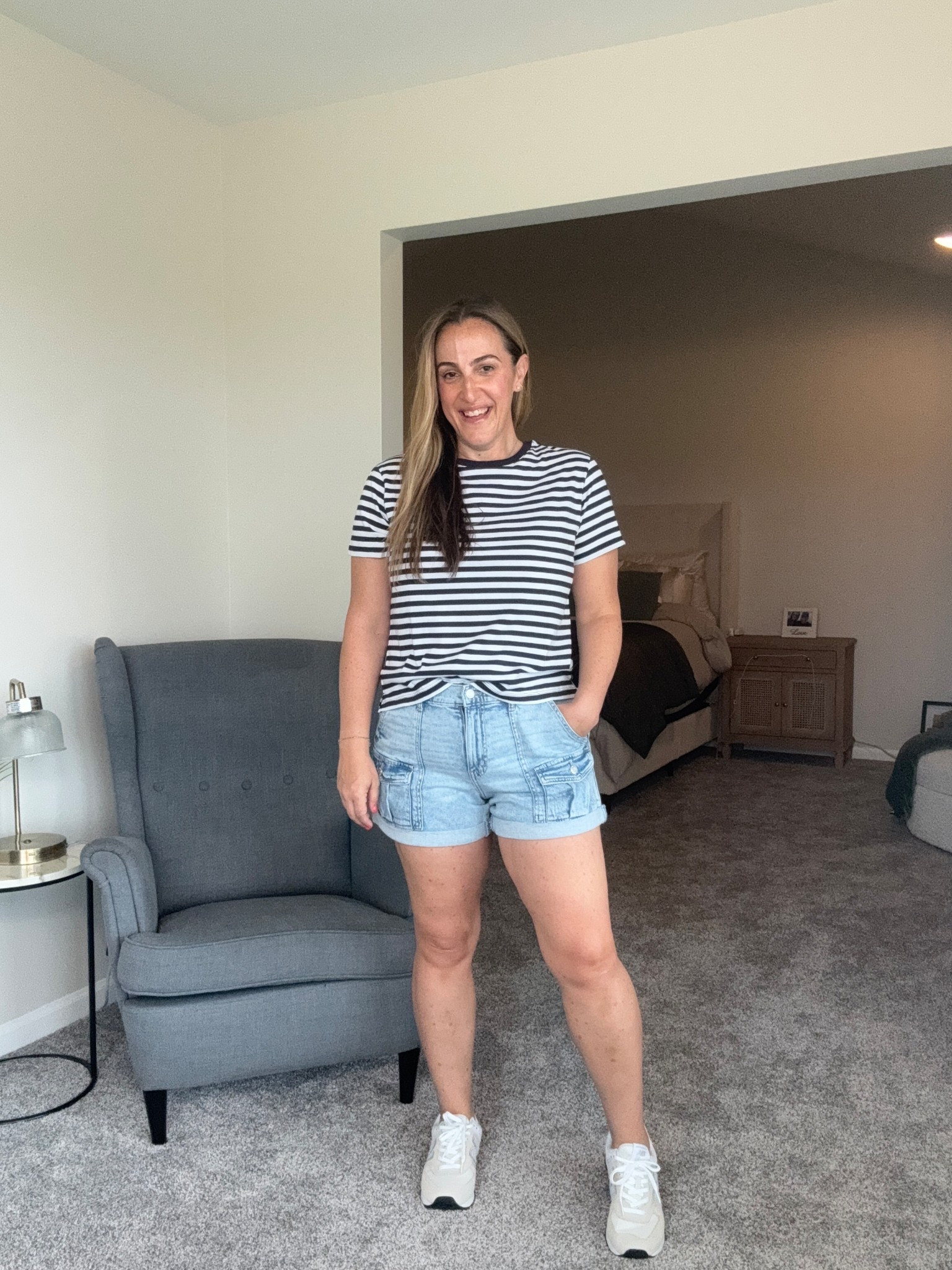 Wearing a size medium on top and size 10 in the shorts. I think they run tts. 

#LTKSeasonal #LTKOver40 #LTKFindsUnder50