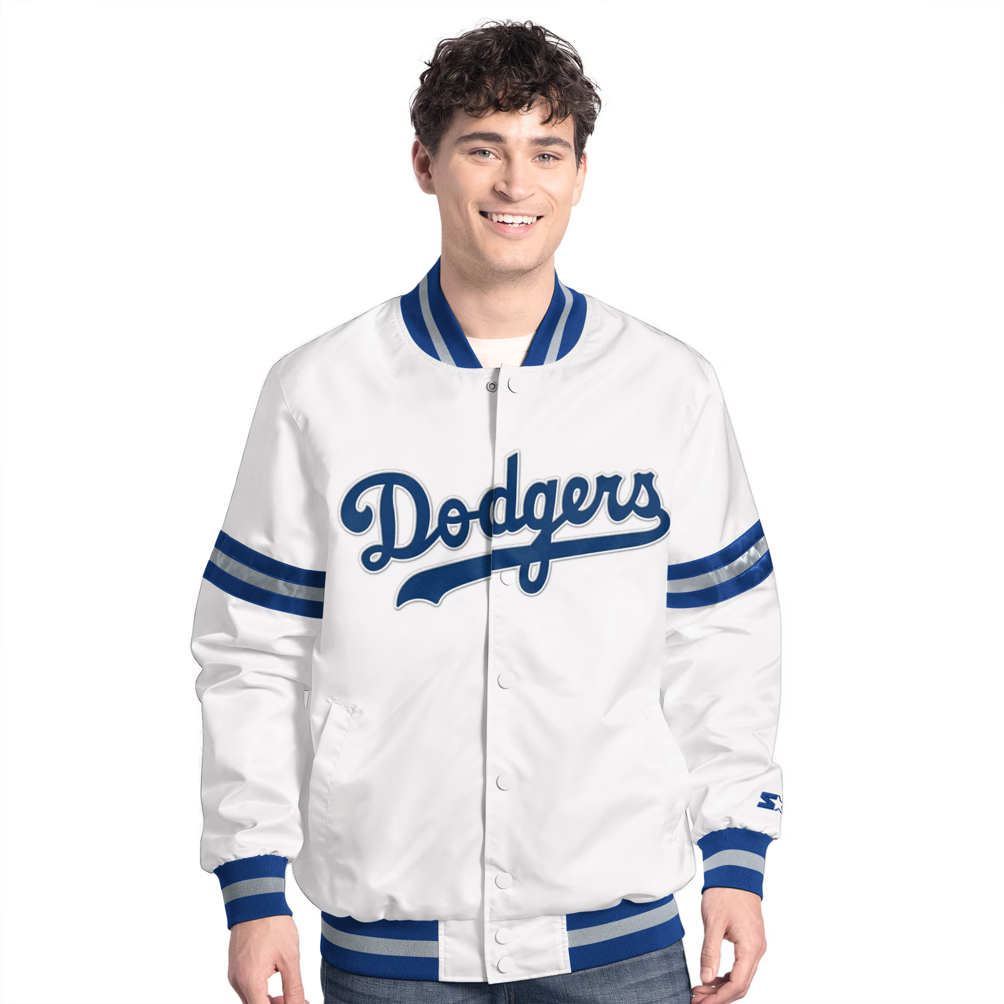 Los Angeles Dodgers Starter Cooperstown Scout Full-Snap Varsity Jacket - White | Fanatics