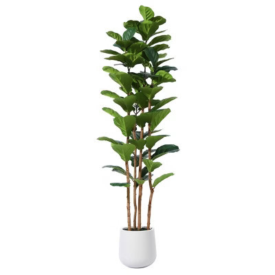 DR.Planzen 6FT Artificial Fiddle Leaf Fig Tree with Realistic Leaves and Natural Trunk, Silk Faux Potted Tree for Home Decor | Target