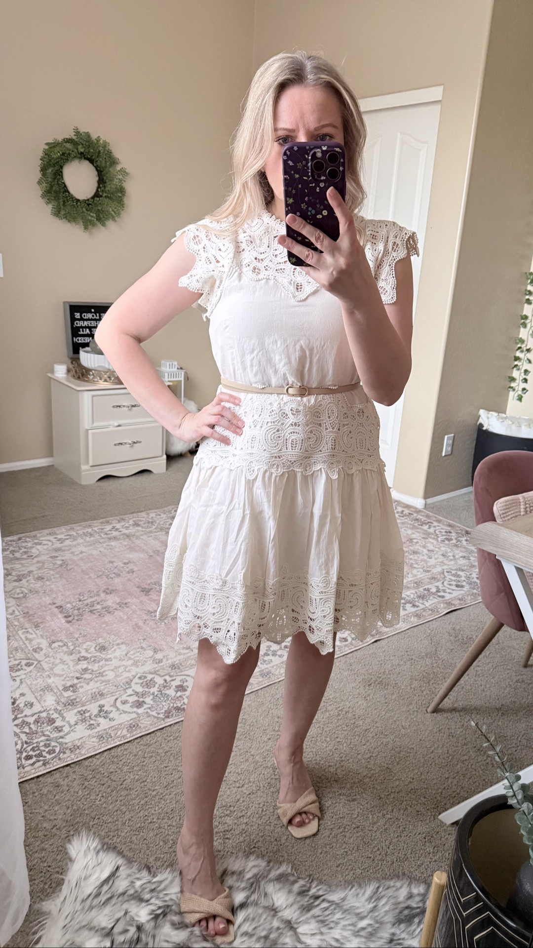 This adorable dress, resembling a designer piece, is surprisingly affordable at under $40! I love the lace details. However, I think it looks even more flattering with a belt. It’s fully lined and has a relaxed fit. I’m wearing a size XS.

Scoop dress, Walmart style for less, Anthropologie lookalike, designer look for less, designer lookalike

#LTKOver40 #LTKSeasonal #LTKPetite