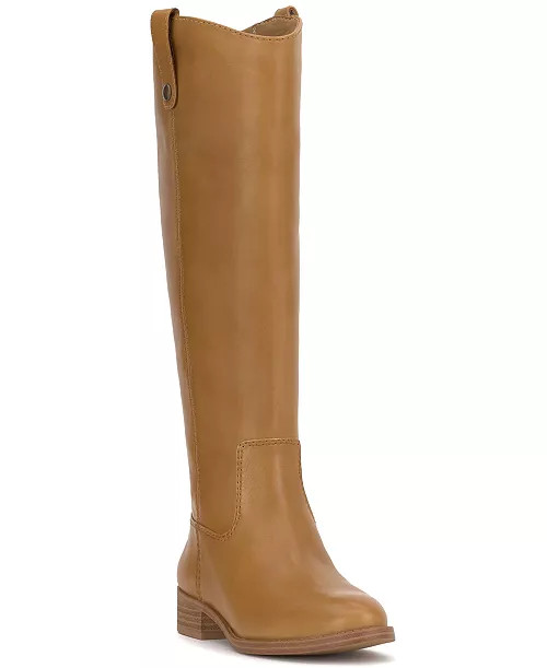 Fawne Wide-Calf Leather Knee High Boots | Macy's