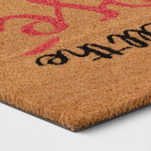 1'6"x2'6" Stop & Smell The Rose Coir Doormat Brown - Sun Squad™ | Target