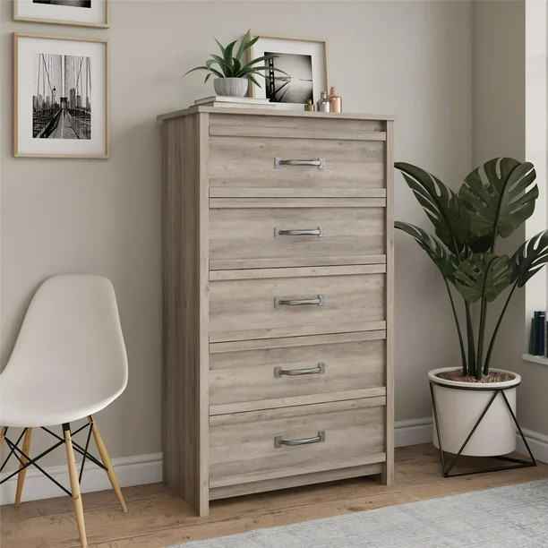 Better Homes & Gardens Rustic Ranch 5 Drawer Dresser, Gray Oak | Walmart (US)