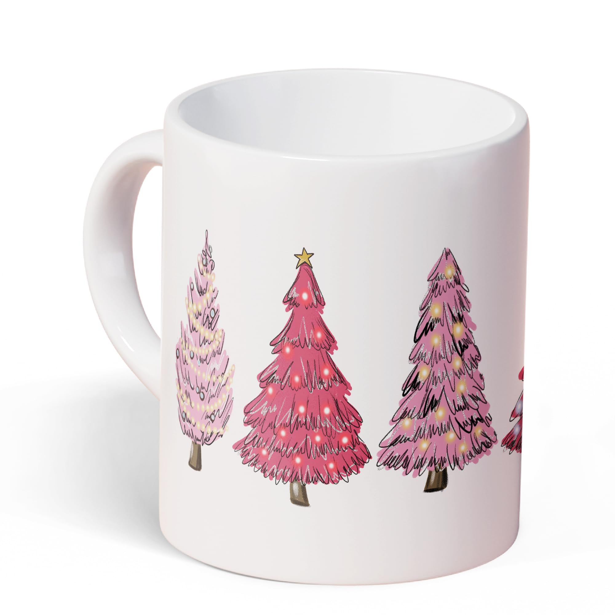 KEUSPI Pink Christmas Santa Coffee Mug - Winter Holiday Gifts for Women | Amazon (US)