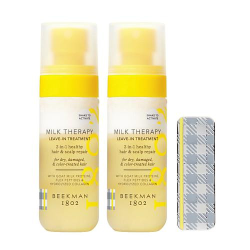 Beekman 1802 Milk Therapy Leave-in Hair Treatment 2pk w/Hair Clip AS | HSN