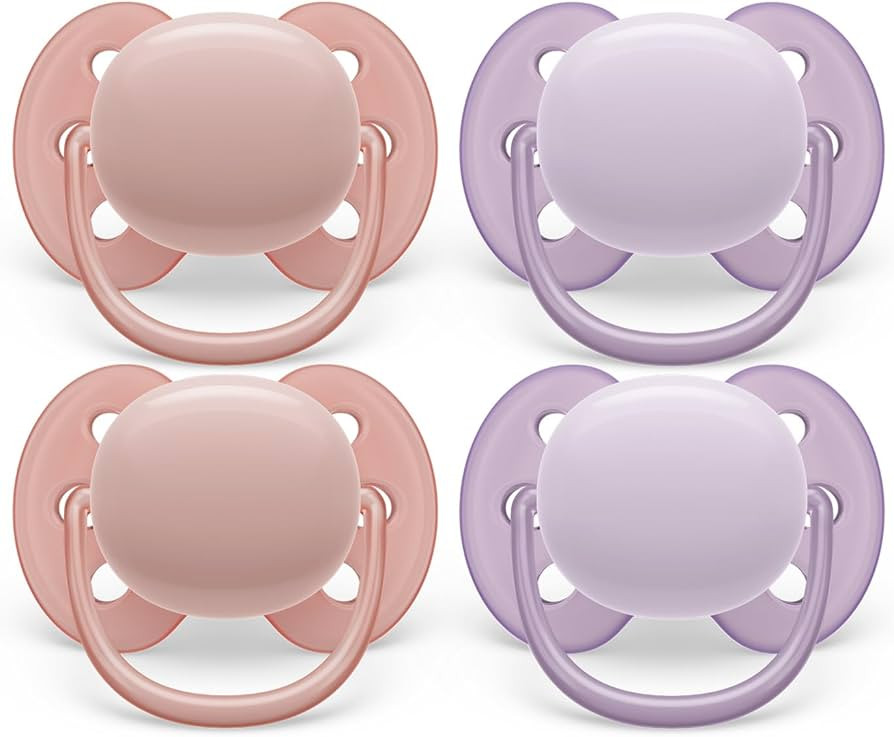 Philips Avent Ultra Soft Pacifier - 4 x Soft and Flexible Baby Pacifiers for Babies Aged 0-6 Mont... | Amazon (US)