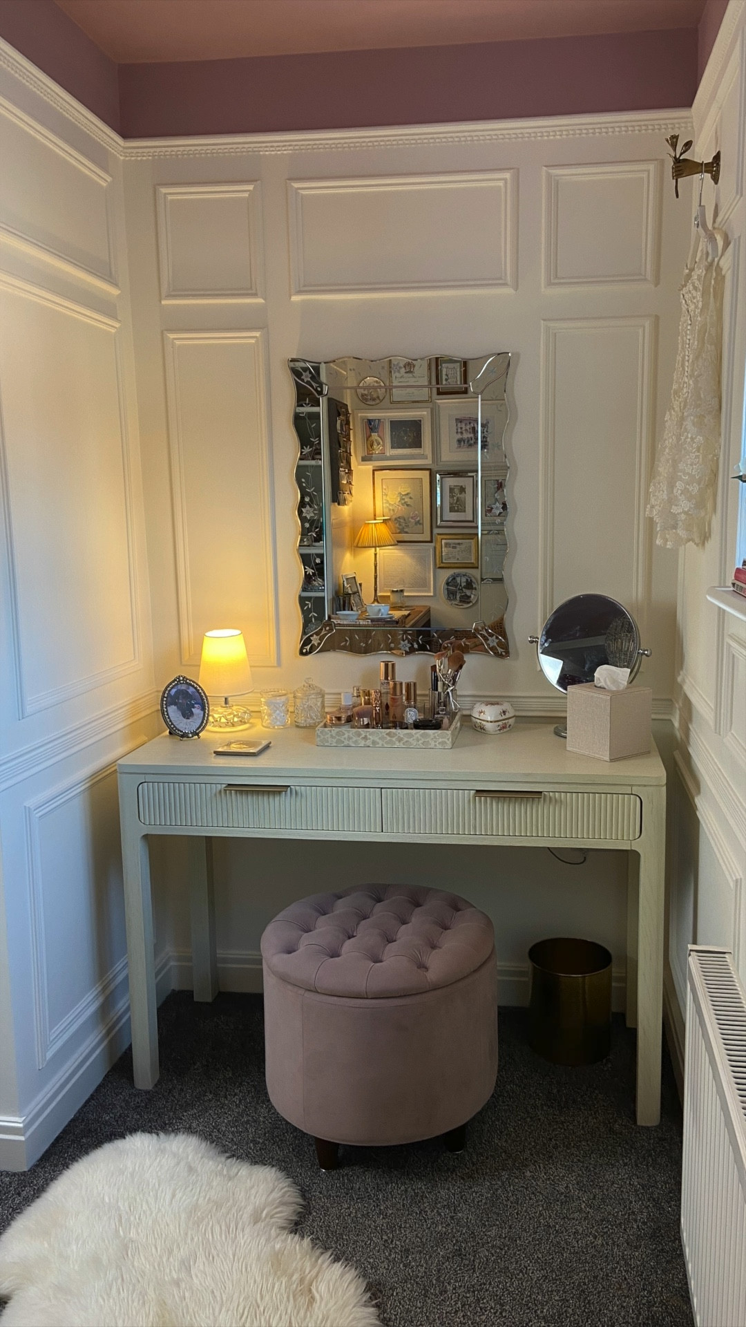 One of the biggest projects in our new build home so far… I wanted this dressing room to feel soft, romantic, and inspiring. With custom panelling, layered lighting, and the dreamiest pink ceiling, it’s become my little sanctuary. 🌸✨🪞 home decor, home office, dressing room, home organisation, home makeover, closet 

#LTKStyleTip #LTKHome