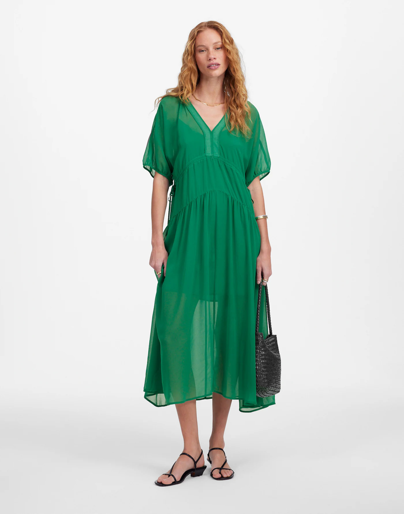 Sheer V-Neck Dolman Maxi Dress | Madewell