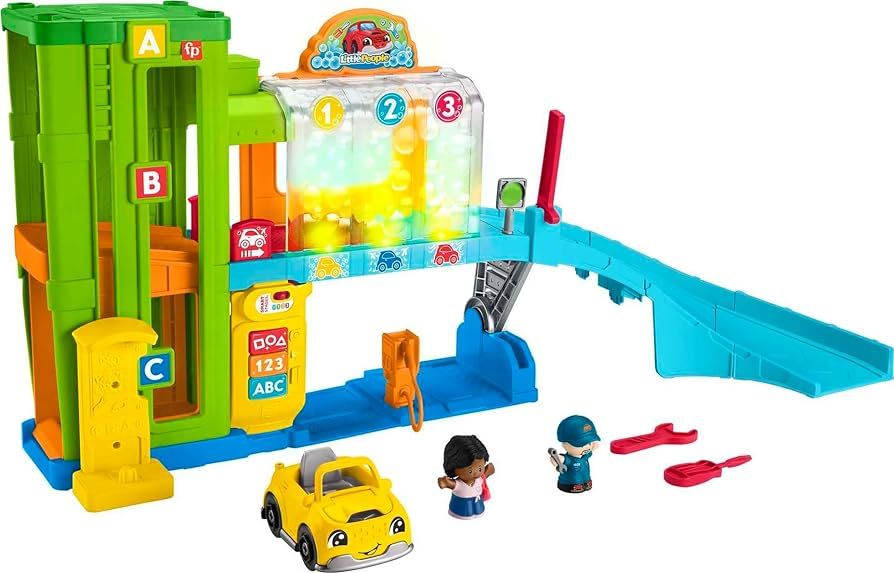 Fisher-Price Little People Toddler Playset Light-Up Learning Garage with Smart Stages Plus Toy Ca... | Amazon (US)