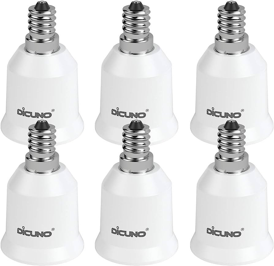 DiCUNO E12 to E26 Socket Adapter, Candelabra E12 Socket to Medium (Standard) E26 Socket Converter... | Amazon (US)
