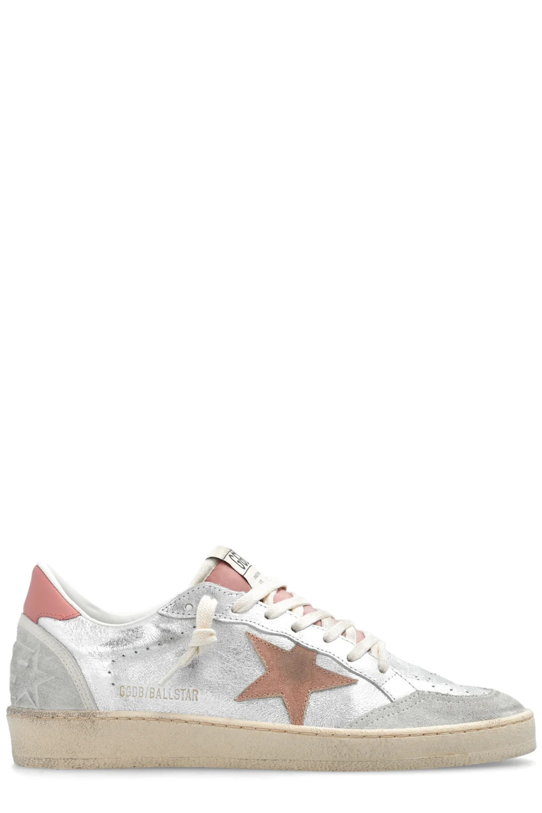 Golden Goose Deluxe Brand Ballstar Metallic Lace-Up Sneakers | Cettire Global