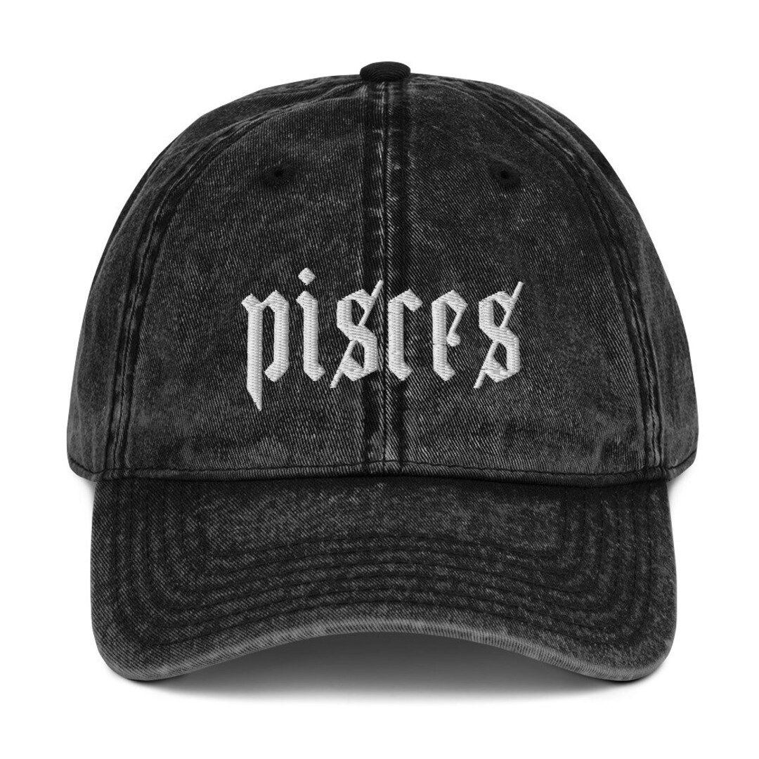 Pisces Zodiac Baseball Cap - Embroidered Pisces Dad Hat - Pisces Old English Vintage Cap - Zodiac... | Etsy (US)