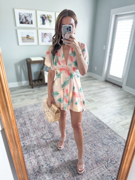 Amazon vacation outfits. Amazon resort wear. Amazon mini dress in XS. Amazon dresses in XS. Amazon jumpsuit in small. Spring dresses. Beach vacation. Cruise outfits. Clear wedges are TTS. 

#LTKshoecrush #LTKfindsunder50 #LTKtravel