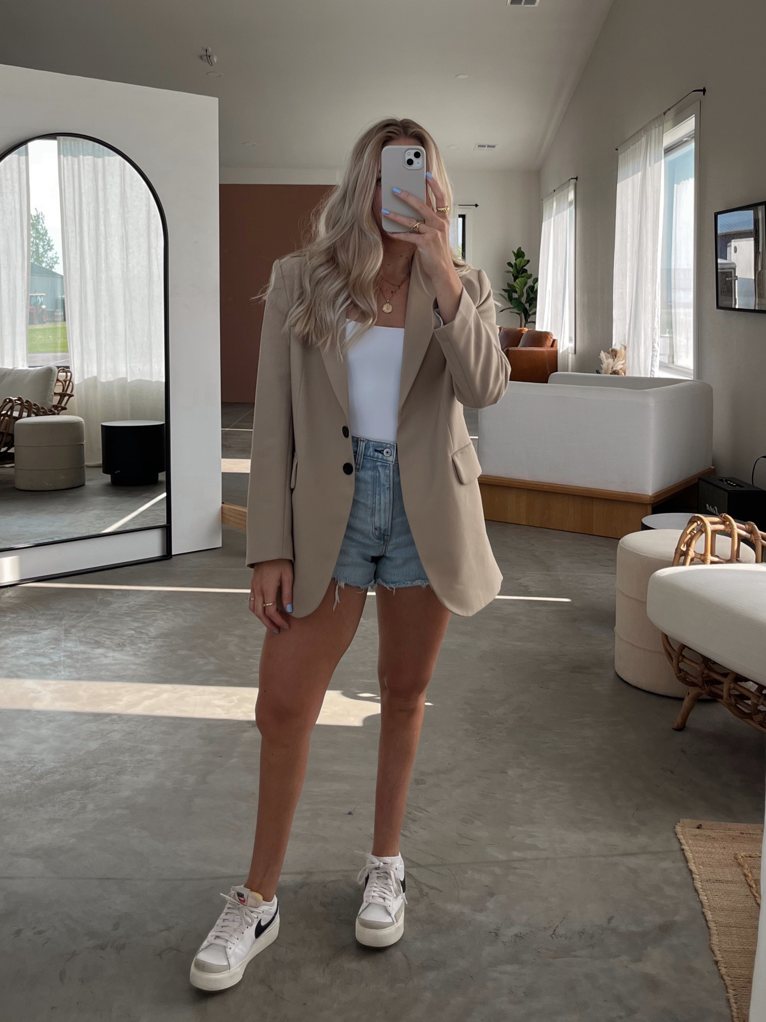 neutral, easy blazer outfit for summer 🫶🏼