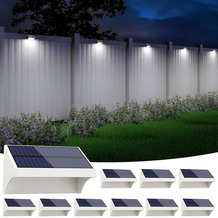 NIORSUN Fence Solar Lights Outdoor,Solar Lights Fence with Warm White/Cool White/RGB Mode,Bigger ... | Amazon (US)