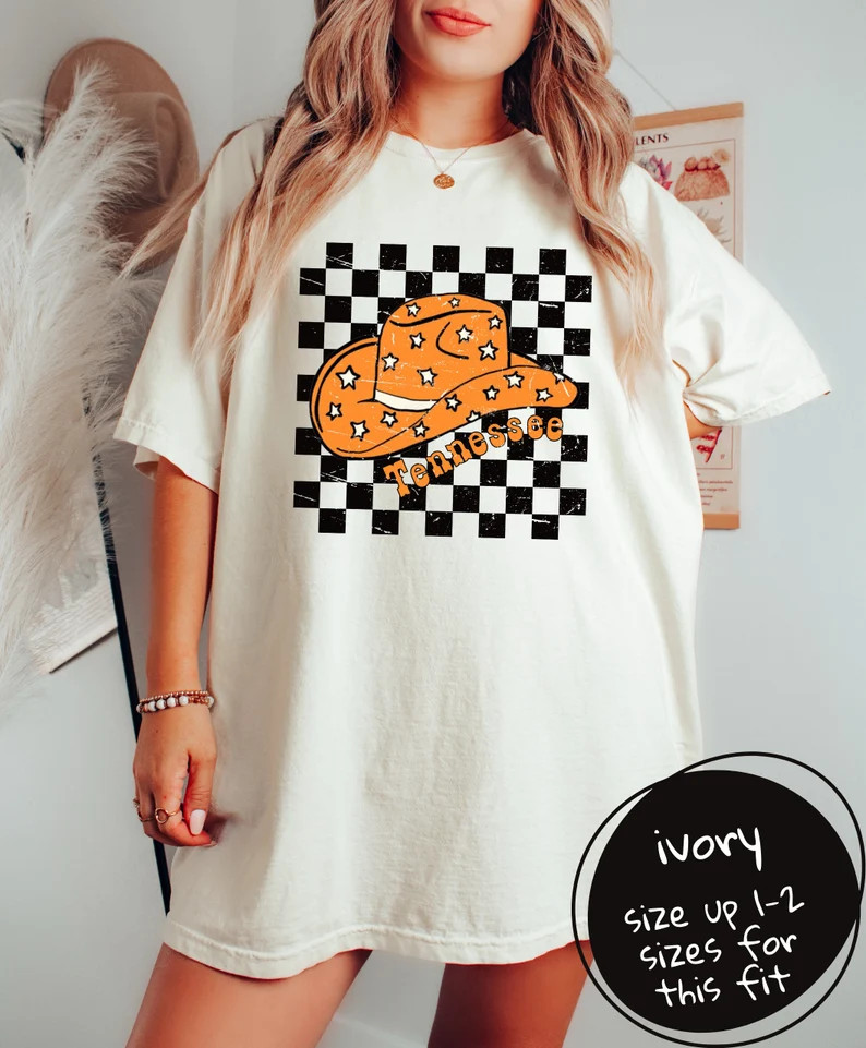 Comfort Colors Tennessee T Shirt Checker Print Tennessee Shirt Tennessee Football Tennessee Gift ... | Etsy (US)