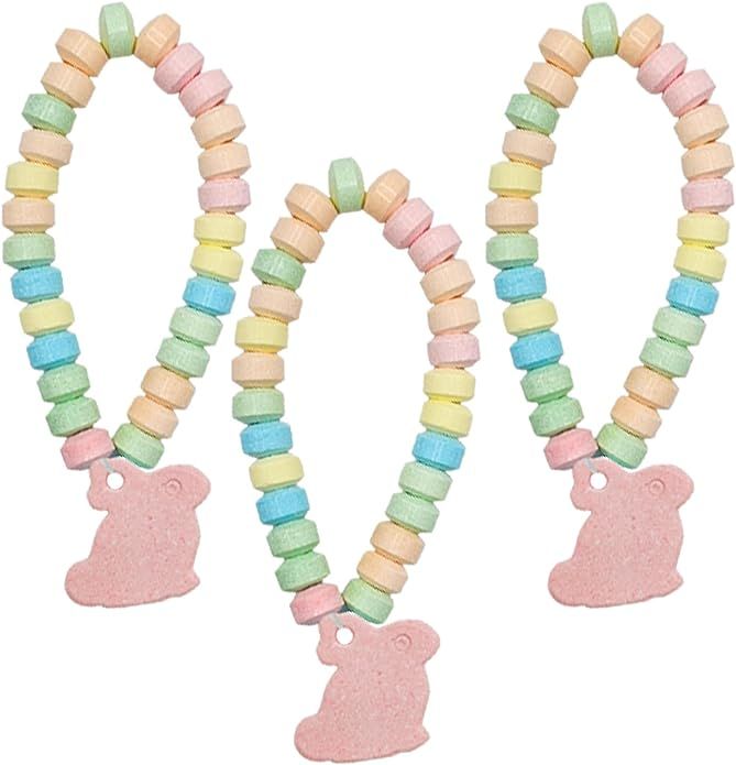 Easter Bunny Candy Bracelet, Multicolor Fruit-Flavored Chewables for Party Favors | Amazon (US)