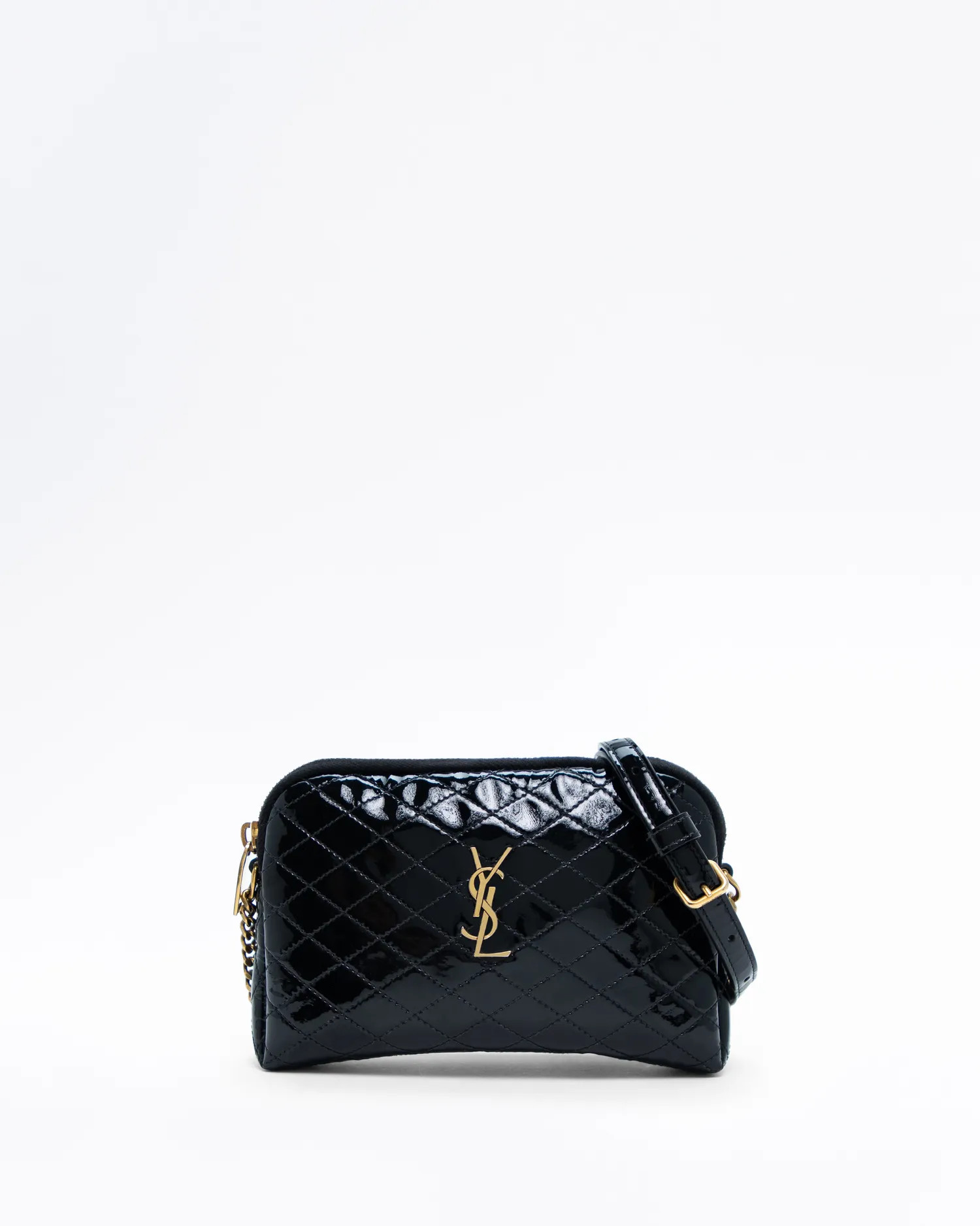 Patent Gaby Zipped Pouch Chain Bag | Vivrelle