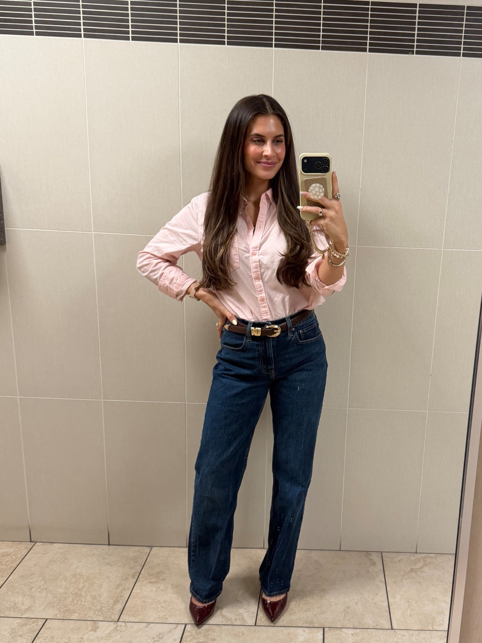 Business casual

Office outfit
Jeans
Button down